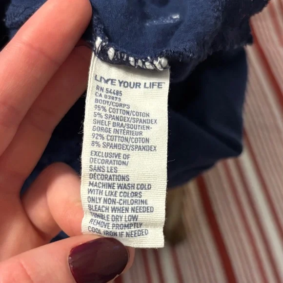 American Eagle Outfitters Navy Lace Trim Tank Top - Picture 7 of 7